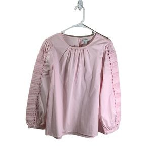 J. Crew Factory rE-IMAGINED Crewneck Pink Long Sleeve Blouse
